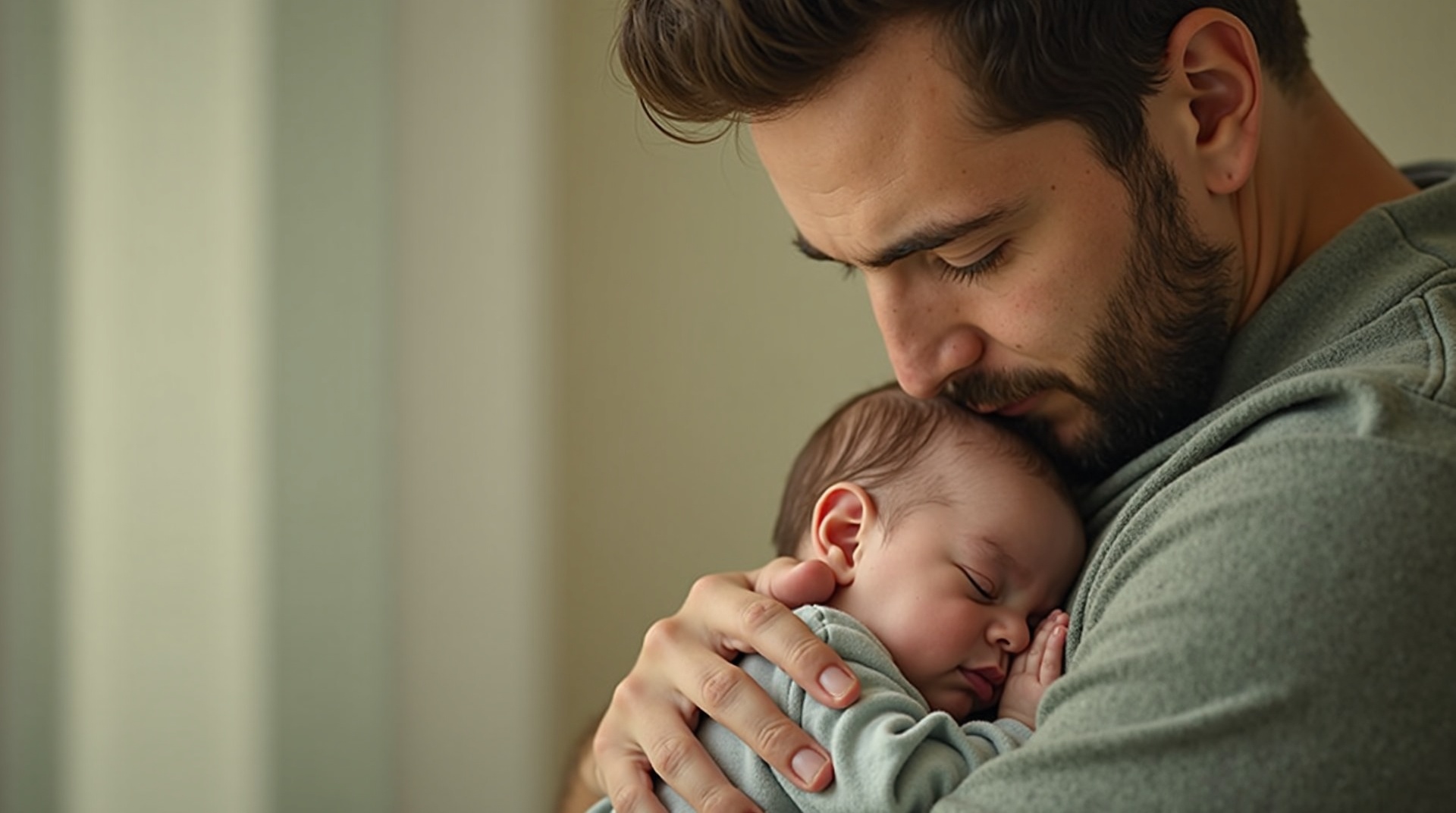 A dad practicing gentle hands-on relaxation techniques